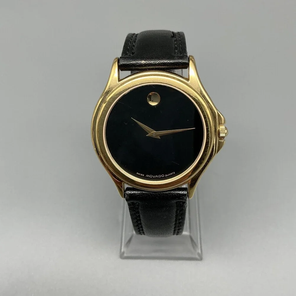 Movado Museum Womens Watch 31mm Black Dial Gold Tone 87-E41-0863 New Battery